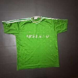 Vintage Oneills Shirt Mens Large Green Ireland Rugby AOP 80s 90s Athletic Faded